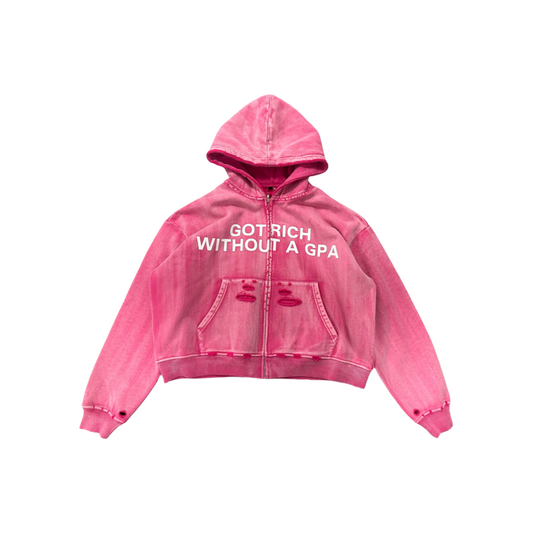 Pink “Statement” Zip-up Hoodie