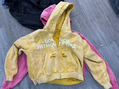 Yellow “Statement” Zip-up Hoodie