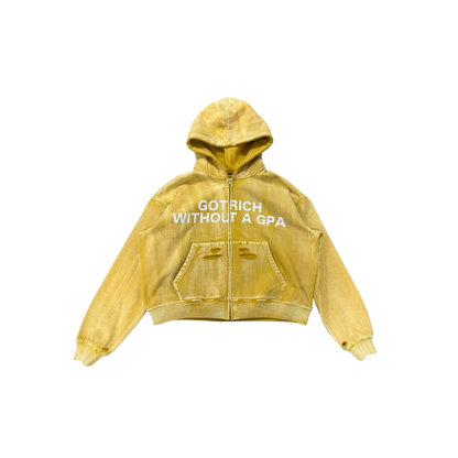 Yellow “Statement” Zip-up Hoodie